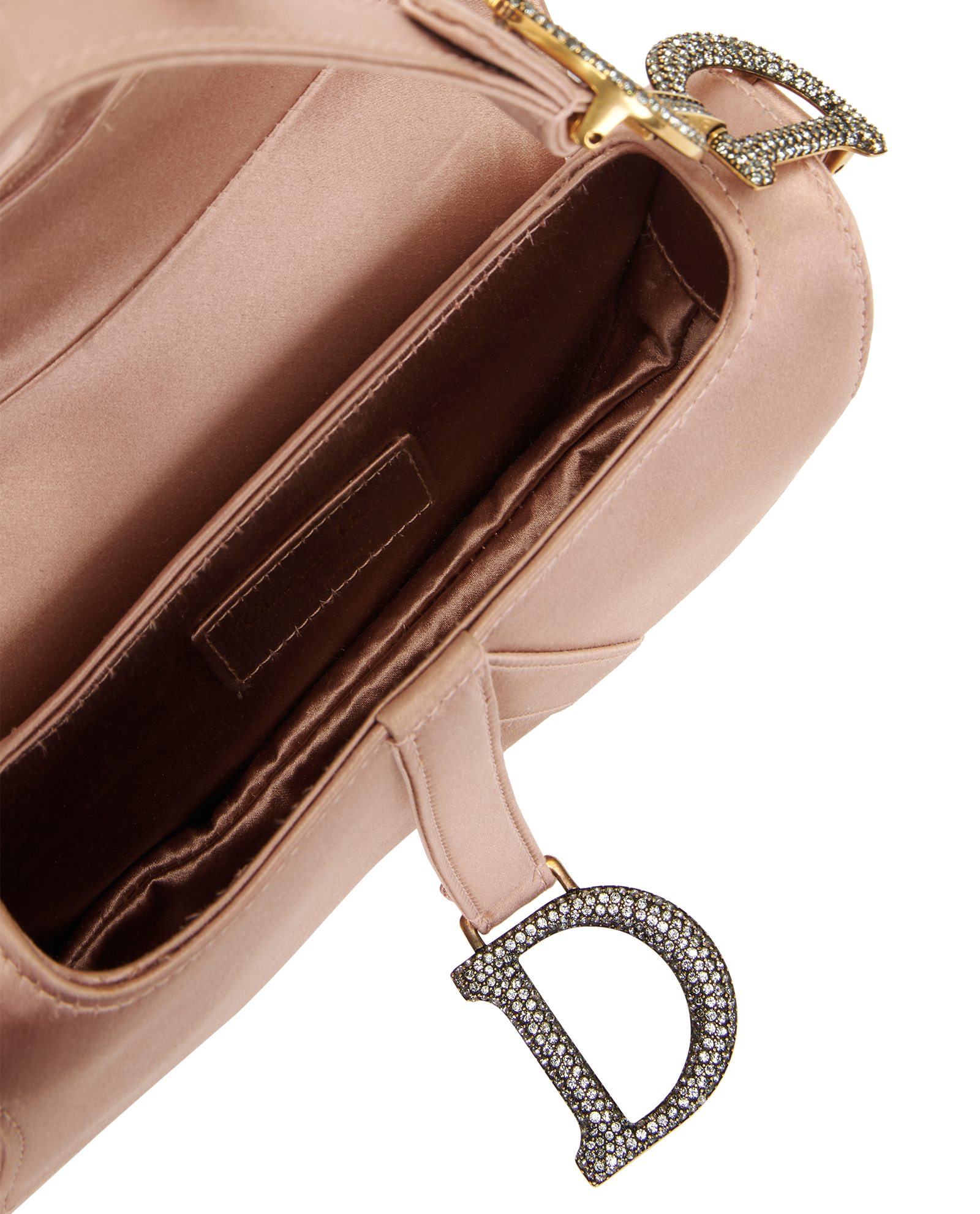 Mini Saddle Crystals, &pound;1,800, Handbags, Pink, Crystal/Satin, Other view